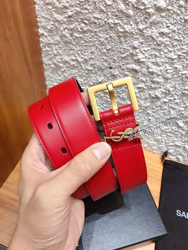 Saint Laurent女士皮帶 聖羅蘭2020新款YSL古金原版開模金扣腰帶  jjp1247